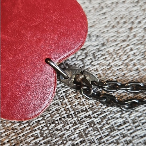 Hermès Red Green Apple Leather Key Bag Charm Chain Link - Picture 9 of 11